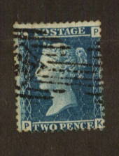 GREAT BRITAIN 1854 2d Blue. Plate 9. Letters KPPK. - 74585 - Used