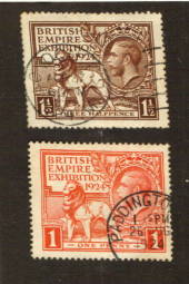 GREAT BRITAIN 1924 British Empire Exhibition. Set of 2. Nice cds especially on the 1d PADDINGTON. A few nibbled perfs on the 1½d