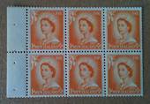 NEW ZEALAND 1954 Elizabeth 2nd 1d Orange Booklet Pane with Inverted Watermark - 74621 - UHM