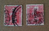 NEW ZEALAND 1926 Geo 5th Official 1d Red. Two items seemingly "No Stop after Official". Dubious but in view of the high catalogu