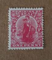 NEW ZEALAND 1925 1d Dominion on Art Paper with imitation watermark. Unlisted flaw "Broken Right Shield". - 74636 - Mint