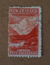 NEW ZEALAND 1898 Pictorial 5/- Deep Red. Second Local Issue with Upright Watermark. Perf 11. - 74639 - FU