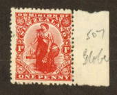 NEW ZEALAND 1925 1d Dominion on De La Rue Medium Chalky Paper with Sideways Watermark and Brown Gum. Globe Flaw. - 74672 - Mint