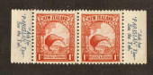 NEW ZEALAND 1935 Pictorial 1d Red. Pair with selvedge from the first booklet. Parisian Ties. - 74688 - UHM
