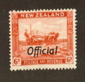 NEW ZEALAND 1935 Pictorial Official 6d Scarlet. Perf 14½x14. - 74724 - UHM