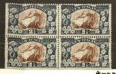 NEW ZEALAND 1935 Pictorial 2½d Mt Cook. Perf 14 comb. Block of 4. Two are never hinged. - 74755 - UHM