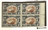 NEW ZEALAND 1935 Pictorial 2Â½d Mt Cook. Block of four with the listed R8/6 flaw and a similar flaw above and to the right of th