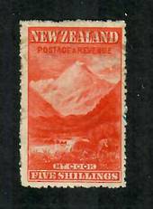 NEW ZEALAND 1898 Pictorial 5/- Deep Carmine-Red. Third Local Issue. Perf 14 Watermark Sideways. - 74821 - MNG