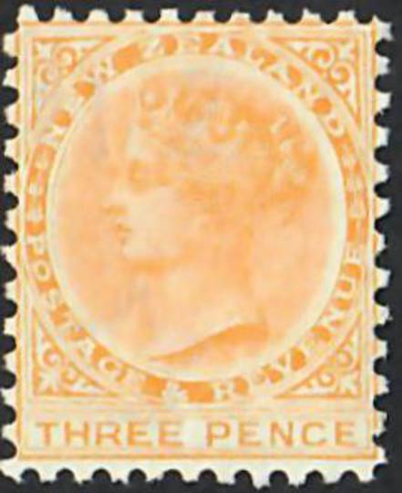NEW ZEALAND 1882 Victoria 1st Second Sideface 3d Yellow. Perf 11. - 74826 - Mint