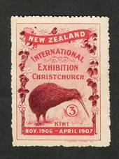 NEW ZEALAND 1905 Christchurch Exhibition Label Kiwi. - 74837 - MNG