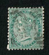 NEW ZEALAND 1874 Victoria 1st First Sideface 1/- Green. Perf 12 x 11½. - 74843 - Used
