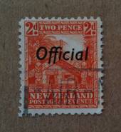 NEW ZEALAND 1935 Pictorial Official 2d  Orange. Perf 12½ Line. Light slogan cancel with "AIR"  prominent. - 74938 - FU
