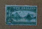 NEW ZEALAND 1898 Pictorial 2/- Green. Third Local Print. Perf 14. Watermark. Light postmark. - 74942 - Used