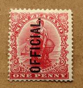 NEW ZEALAND 1901 1d Dominion Redrawn Official. - 74947 - UHM