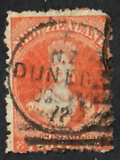 NEW ZEALAND 1862 Full Face Queen 2d Orange. Perf 12½. Watermark Large star. Postmark Dunedin 30/10/1872. - 74958 - Used