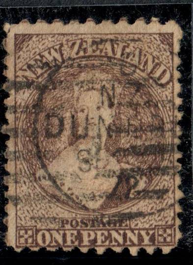 NEW ZEALAND 1862 Full Face Queen 1d Brown Early usage. Dunedin Sept 1872. - 74973 - Used