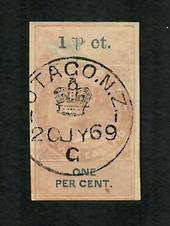 NEW ZEALAND 1868 Ad Valorem 1% Brown and Blue. Stated by vendor to be the impressed monogram but this is stated by Barfoot to be