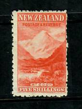 NEW ZEALAND 1898 Pictorial 5/- Deep Red. Second Local Issue on Cowan Watermarked Paper. Perf 11. - 75021 - LHM