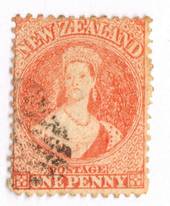 NEW ZEALAND 1862 Full Face Queen 1d Orange. Light cancel off face. Excellent copy.