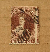 NEW ZEALAND 1862 Full Face Queen 6d Brown. Perf 13 on the left and Perf 12½ on the right. Appears to have been reperfed. Warrent