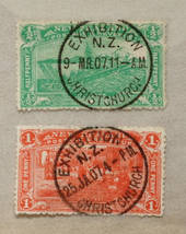 NEW ZEALAND 1906 Christchurch Exhibition ½d and 1d both with fine Exhibition cancels. Excellent display items. - 75068 - VFU