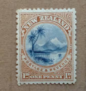 NEW ZEALAND 1898 Pictorial 1d Taupo. Perf 14x12. An interesting example in that the lowest three perfs of the vertical rows clea