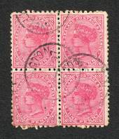 NEW ZEALAND 1882 Victoria 1st Second Sideface 1d Red. Block of 4. - 75162 - VFU