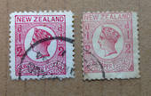 NEW ZEALAND 1873 Victoria 1st Newspaper Definitive ½d Rose . Two distinct varieties. - 75176 - Used