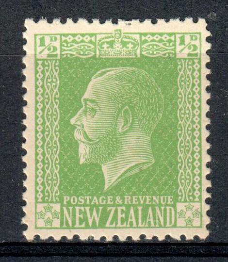 NEW ZEALAND 1915 Geo 5th Definitive ½d Green on Art Paper with colourless watermark on horizontal mesh. - 75177 - UHM