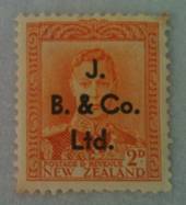 NEW ZEALAND 1938 Geo 6th Definitive 2d Orange with overprint J B & Co Ltd. Letter available as to its rarity. - 75190 - Perfin