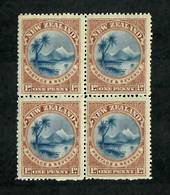 NEW ZEALAND 1898 Pictorial 1d Lake Taupo. London Print. Block of 4. Very fine never hinged. - 75197 - UHM
