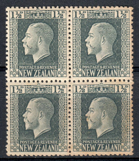 NEW ZEALAND 1915 Geo 5th Definitive 1½d Grey. Block of 4. - 75200 - UHM