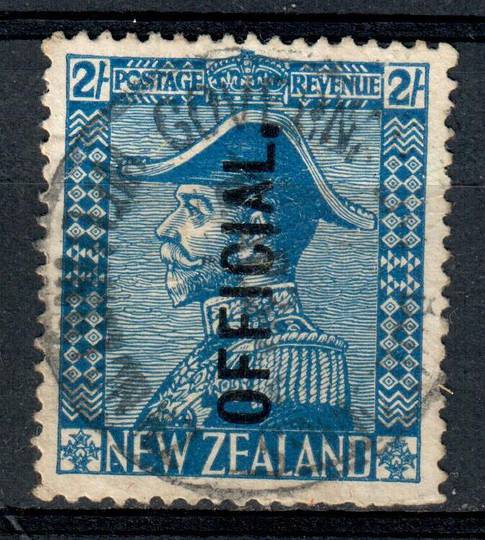 NEW ZEALAND 1926 Geo 5th Admiral Official 2/- Dark Blue. Full strike light postmark but the face is clear. - 75205 - FU