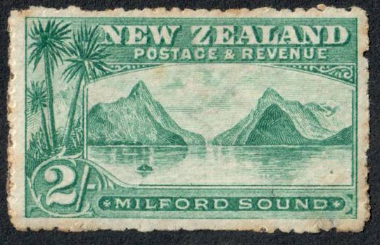 NEW ZEALAND 1898 Pictorial 2/- Milford Sound. Good copy with full gum and light hinge mark. Slight toning around the perfs. - 75