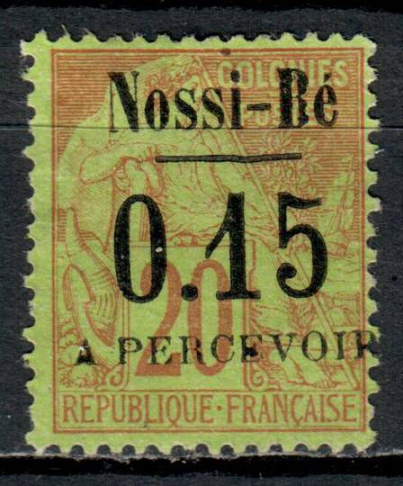 NOSSI-BE 1891 Postage Due 0.15c on 20c Red on green. - 75309 - Mint