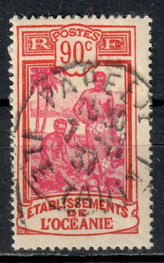 FRENCH OCEANIC SETTLEMENTS 1922 Definitive 90c Scarlet. Not listed by SG. (SG 59 is Bright Mauve and Scarlet}. - 75317 - FU