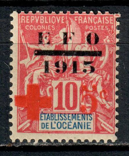 FRENCH OCEANIC SETTLEMENTS 1915 Red Cross 10c+5c Rose-Red with the variety 'No Tongue to the E'. - 75321 - Mint