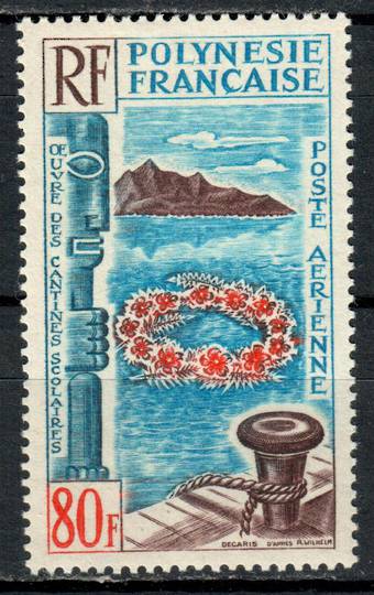 FRENCH POLYNESIA 1965 Schools Canteen Art 80fr Multicoloured. Very lightly hinged. - 75348 - LHM