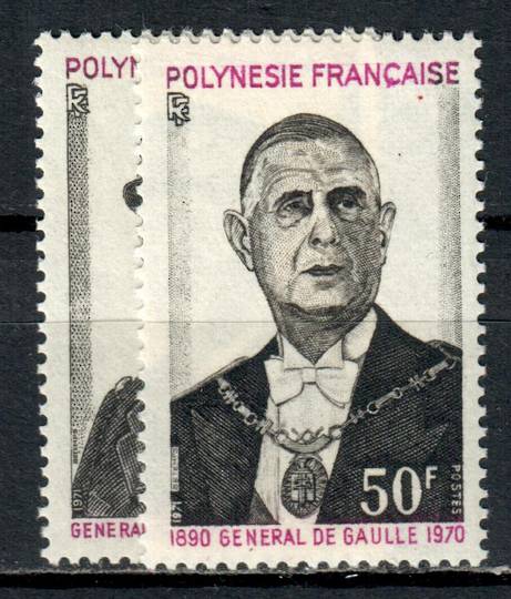 FRENCH POLYNESIA 1971 First Anniversary of the Death of General de Gaulle. Set of 2. - 75372 - UHM