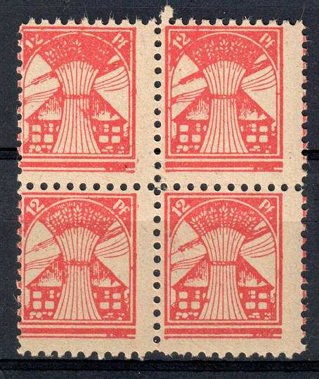 GERMANY Allied Occupation Russian Zone Mecklenburg-Vorpommern 1945 Definitive 12pf Red. Block of 4. Superb. - 75407 - UHM