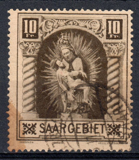 SAAR 1925 Definitive 10f Brown. Madonna of Blieskastel. - 75423 - FU