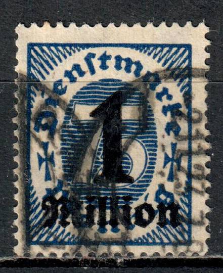 GERMANY 1923 Official 1M on 75pf Blue. - 75429 - Used