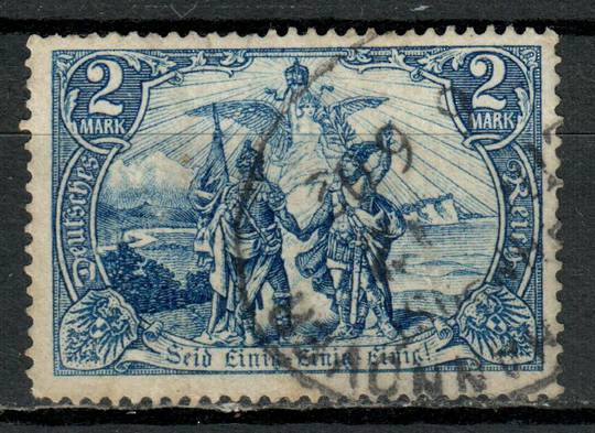 GERMANY 1902 Definitive 2m Blue. Type 1. Insciption in Gothic Lettering and Sun-raysformed by straight lines. - 75443 - FU