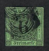 BADEN 1851 Definitive 6k on Blue-Green. Four good margins. - 75449 - Used