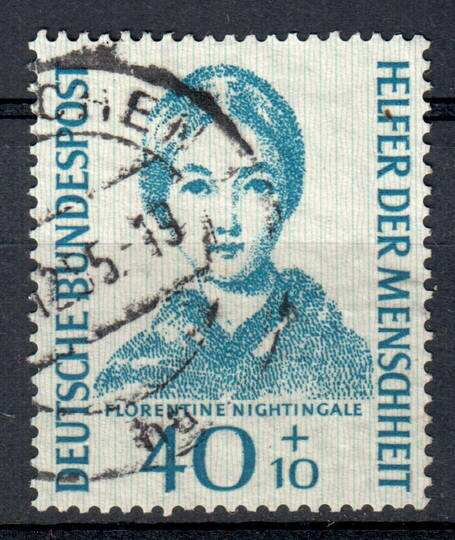 WEST GERMANY 1955 Humanitarian Relief Fund 40pf + 10pf Light Blue. - 75459 - Used