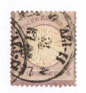 GERMANY 1872 Thaler Currency Large Shield Definitive 1/4 gr Purple. Heavy postmark. - 75466 - Used