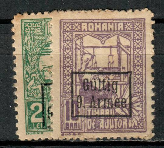GERMAN OCCUPATION of ROMANIA 1918 Ninth Army Overprints. Two unlisted items. - 75479 - Used