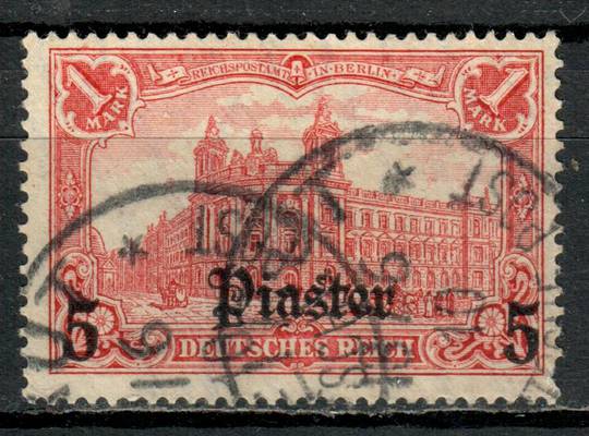 GERMAN POST OFFICES IN THE TURKISH EMPIRE 1905 Definitive 5pi on 1m Carmine. Watermark Lozenges. - 75485 - Used