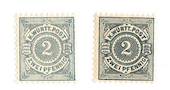WURTTEMBERG 1875 Definitive 2pf Slate-Grey. Two distinct shades. - 75507 - UHM