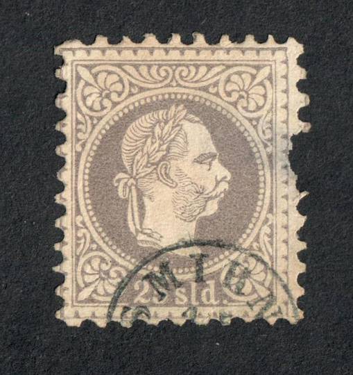 AUSTRO-HUNGARIAN POST OFFICES in the TURKISH EMPIRE LOMBARDARDY and VENETIA Currency 1867 Definitive 25s Green-Lilac. Fine Print